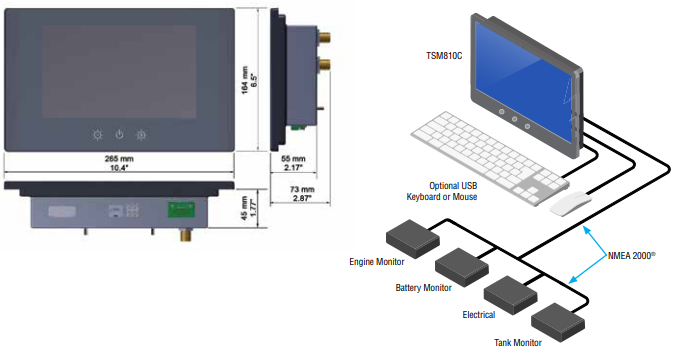 Maretron TSM810C-01 8 inch monitoring en controle touchscreen-Maretron-AML
