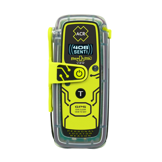 ACR ResQLink View personal locator beacon met digitaal display, voorzijde