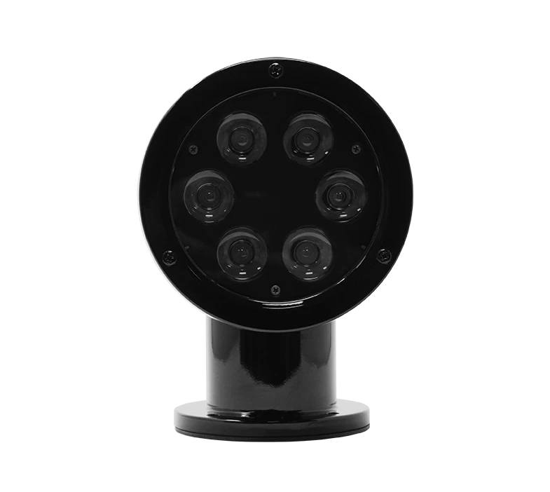 ACR RCL-50 LED zoeklicht zwart, vooraanzicht, zijaanzicht