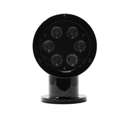ACR RCL-50 LED zoeklicht zwart, vooraanzicht, zijaanzicht