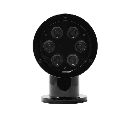 ACR RCL-50 LED zoeklicht zwart, vooraanzicht, zijaanzicht